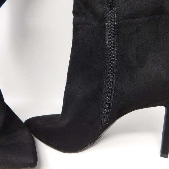 Open Edit Women's Boots Barbara Tall Pointed Toe Zipper Heels Black Size 8.5 M - Picture 6 of 13